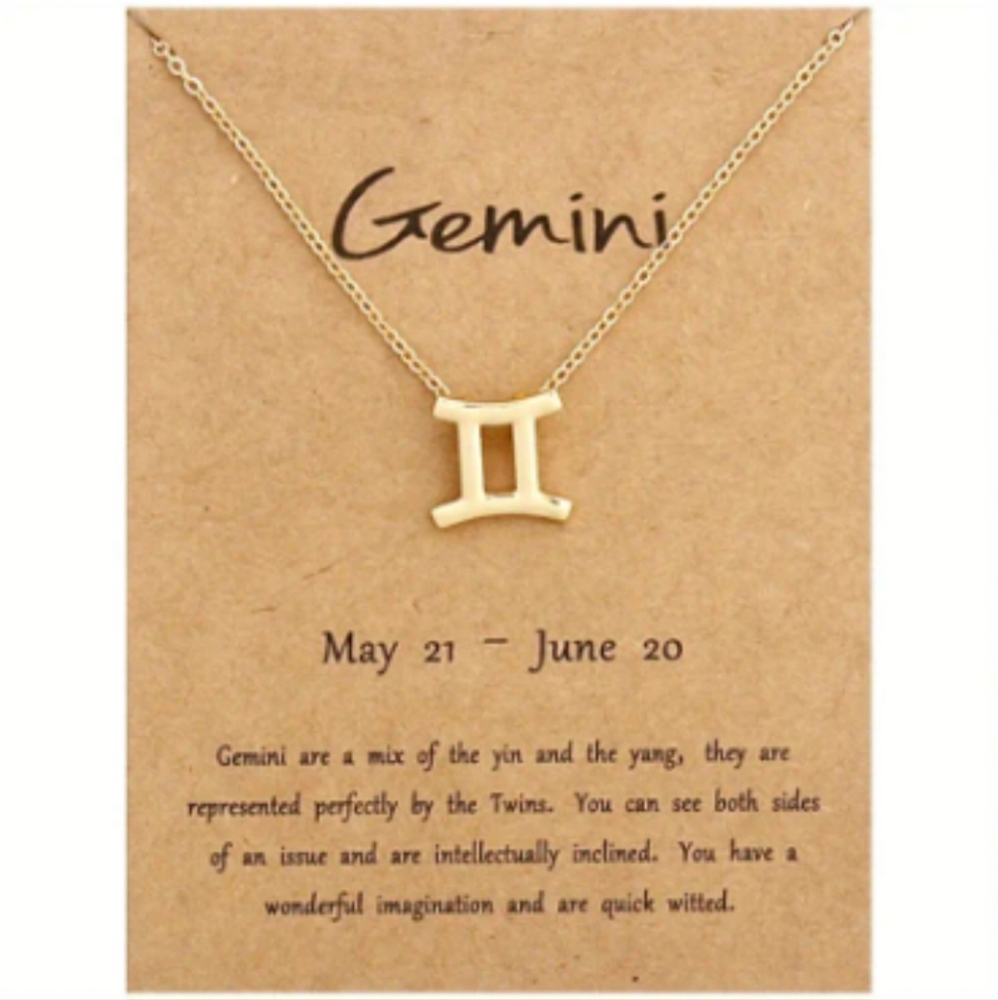 Gemini zodiac sign necklace